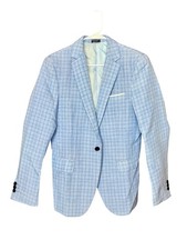 Blue Plaid Sport Coat Blazer, Size S, Suit Coat, Business Casual Wear