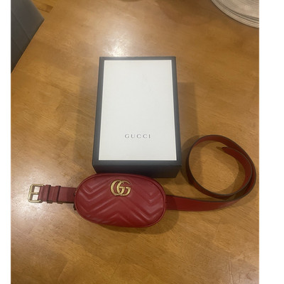 Gucci GG Marmont Women s Red Chevron Belt Bag Belt, Adjustable Buckle 85-34