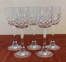 5 Small Crystal Wine Glasses App 6.25" Tall