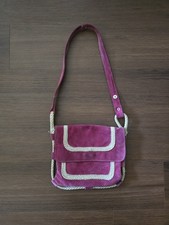 Vintage 1960s Suede Leather Italian Purse. Boho 1970s