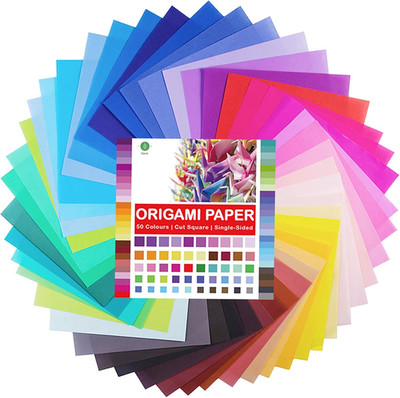 100 Sheets Origami Paper 6x6 Inch 50 Colors Single-Sided for Kids Crafts