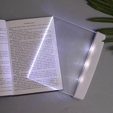 Flat Book Lights for Reading at Night in Bed Clear LED Book Page Light Bookmark