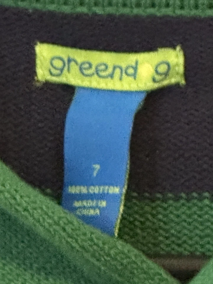 Suéter a Rayas Verde Juvenil Perro Azul Marino Y Verde (talla 7) Foto 2 de 2