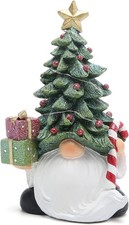 Christmas Gnome Figurine with Tree Hat  Gifts, Hand-Painted Resin Ornaments