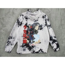 HYPLAND Naruto Itachi Anime Tie Dye Hoodie Mens Medium White Black
