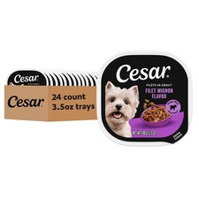 Filets in Gravy Adult Wet Dog Food Filet Mignon Flavor, 3.5 oz. Easy Peel Dog...
