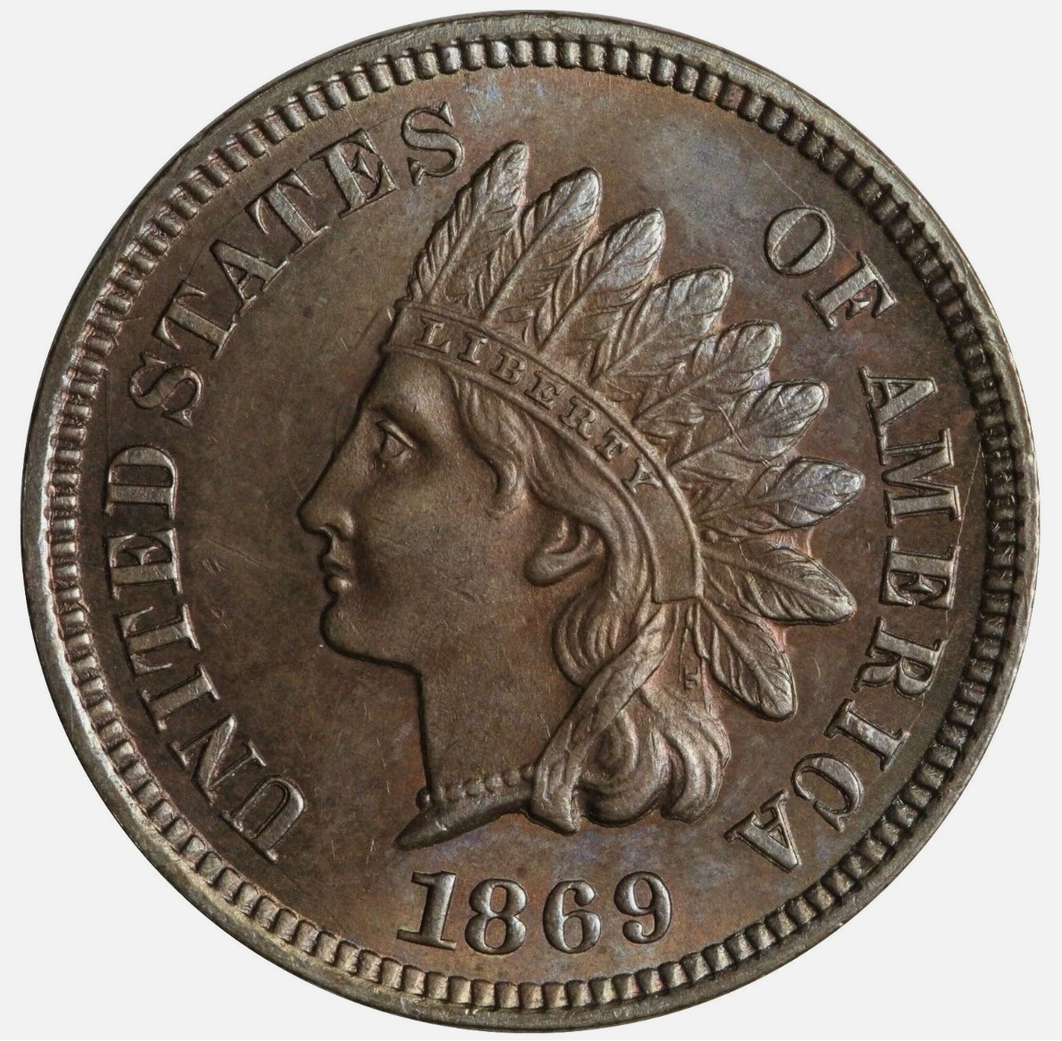1869 Indian Head Cent Penny RARE This Nice Choice AU++ Key Date