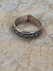 Vintage Sterling Silver 925 Braid Twist Design Adjustable Ring size 10