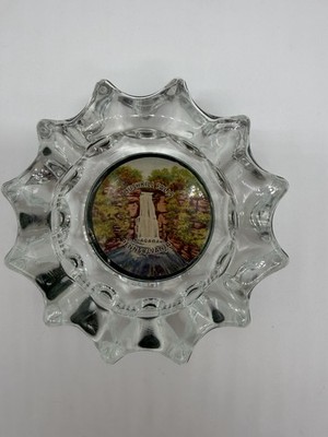 Vintage Heavy Glass Ashtray from Bushkill Falls, Niagara, Pennsylvania