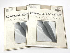 Casual Corner Silky Lycra Sheer Light Control Top Pantyhose Champagne 203 Size A