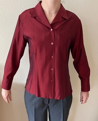Bluse Von tru City Größe 42 Rot Schimmernd