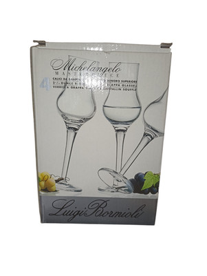 4 x Grappa Gläser Michelangelo Masterpiece Luigi Bormioli Glas NEU/OVP G