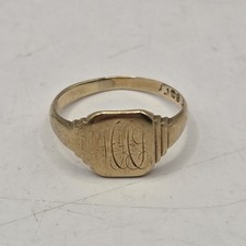 9ct Gold Signet Ring Hallmarked Birmingham Vintage 2.81 g Size P Jewellery
