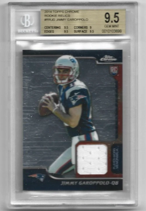 Jimmy Garoppolo Topps Chrome Rookie Relics #RRJG Black Refractor