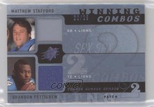 2009 SPx Winning Combos /25 Brandon Pettigrew Matthew Stafford Rookie Patch RC