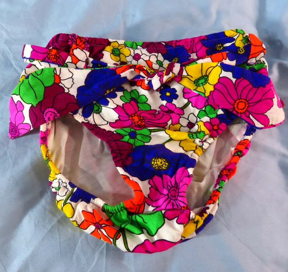 TRAJE DE BAÑO BIKINI DE COLECCIÓN Ditsy Floral CORBATA CINTURA INFERIOR Sujetador Bala PIN-UP talla 5/28 Foto 2 de 4