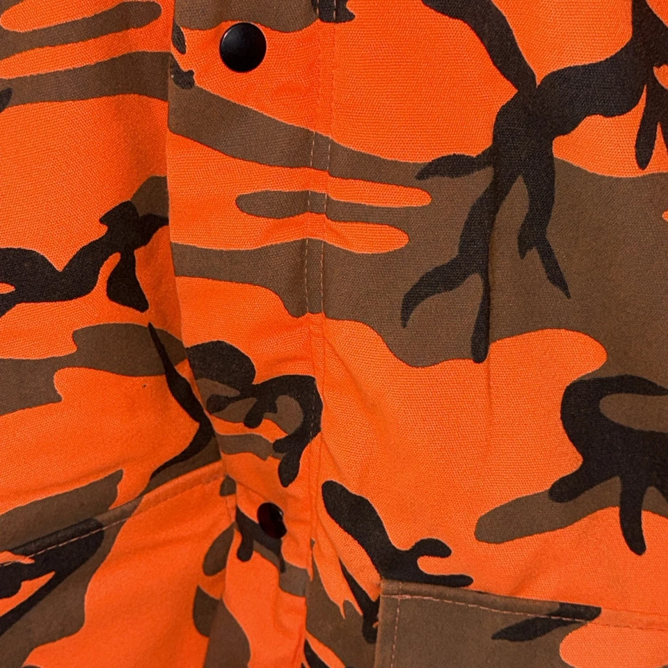 Chaqueta De Colección Spruce Creek Con Capucha Adulto Grande XXL Naranja Neón Camuflaje Caza Años 80 Foto 3 de 4