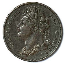 1822 Great Britain Farthing KM# 753 Bronze Coin