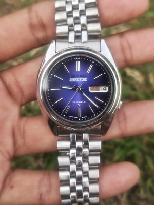 Seiko 5 Automatic Blue Dial 7019 Day-Date Men Wrist Watch