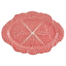 Bordallo Pinheiro Cabbage Pink Small Oval Platter