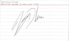 Jeremy Dodson Signed 3x5 Index Card Cut Cardinals Autograph Den