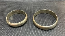 READ. 1/2 14K + 1/2 Sterling Silver Gold Band Rings Set Vintage Gold