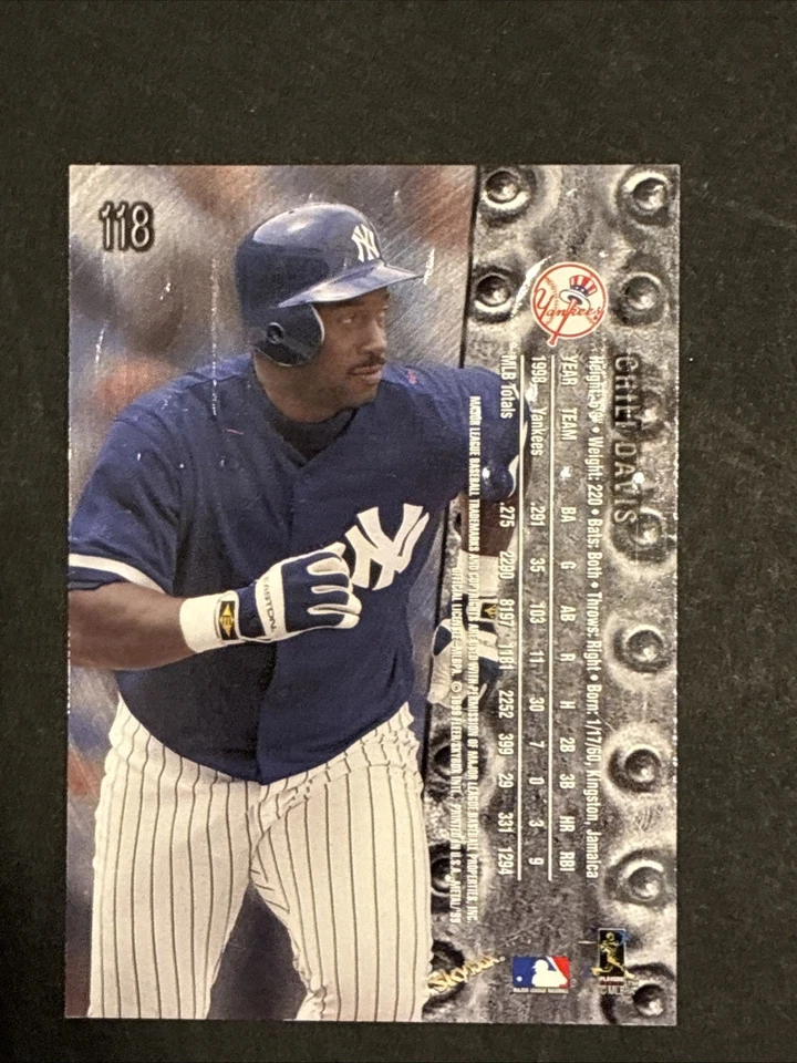 Skybox Metal Universe Chili Davis #118 1999 gemas de metales preciosos Foto 2 de 4