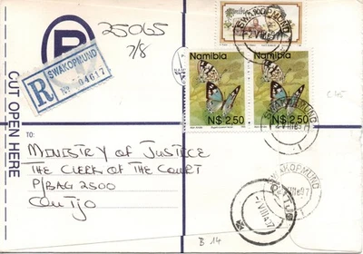 South West Africa SWA DSWA Namibia Bedarfs-R-Beleg mit Stempel Swakopmund C 45 - Bild 1 von 2