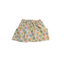 Floral Waist Apron Pink  Blue Gingham Baskets White Striped Pockets Vintage
