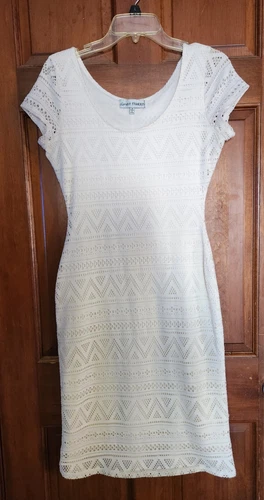 OFF WHITE abito donna quasi famoso bianco sporco occhiello taglia M