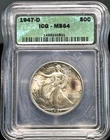 1947 D Walking Liberty Half Dollar ICG MS 64 brilliant with some toning