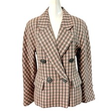 Christian Dior Tailored Jacket Excellent Condition Pink Houndstooth Size 11