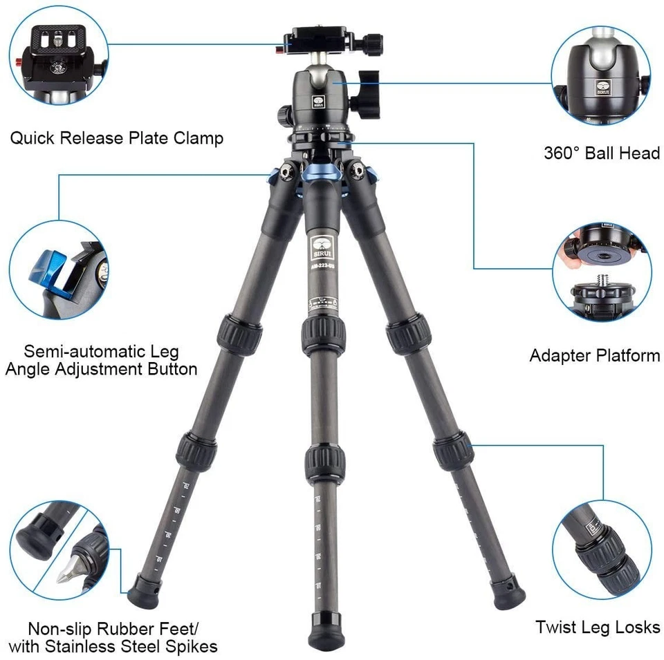 Compact Carbon Fiber Tripod 360° B-00K Ball Head - Image 4 of 4