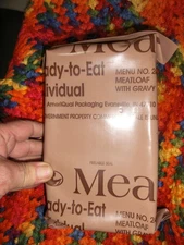 Military MRE Individual Menu meat loaf with gravy