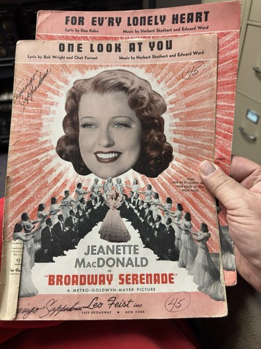 2er Pack 1939 Movie BROADWAY SERENADE Noten (Jeanette Macdonald)