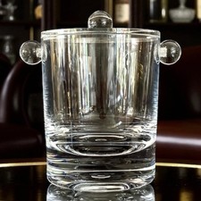 Caspari Ice Bucket Acrylic Lucite Clear Vintage Style Barware Cooler 60 oz READ