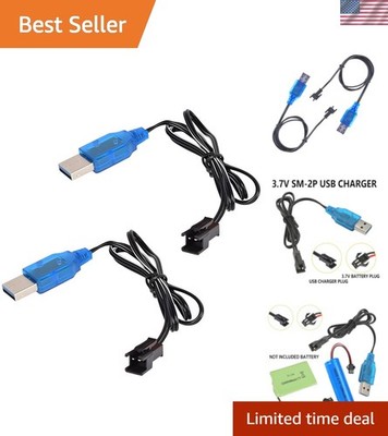 2 Pack 3.7V USB Charger for RC Vehicles - Safe & Efficient Charging Solution