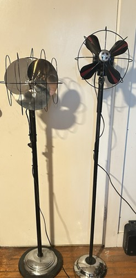 #ad TWO ART DECO VINTAGE FLOOR FAN’S GE AND WESTINGHOUSE See VIDEO $699.00