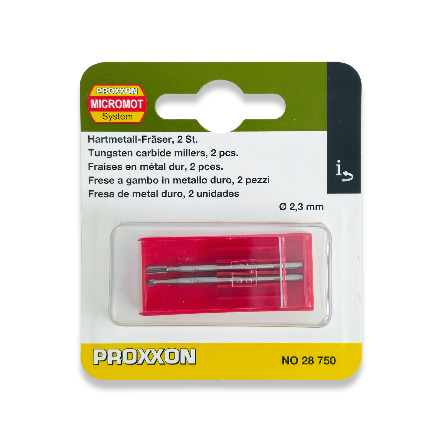 PROXXON 2 Piece Tungsten Carbide Milling Bit Set 28750 From RDGTools