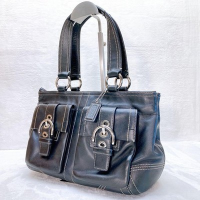 バッグ COACH SOHO LEATHER POCKET TOTE BAG y2k Coach Soho Leather Pocket Tote 8A09 Bag for sale online | eBay