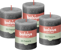 bolsius Rustik Stumpenkerzen - Anthrazit - Set 4 StüCk - LäNge Brenndauer 35 Stu