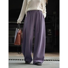 Winter Women's Korean Casual Elastic Waist Casual Pants Loose Wide Cotton Pants