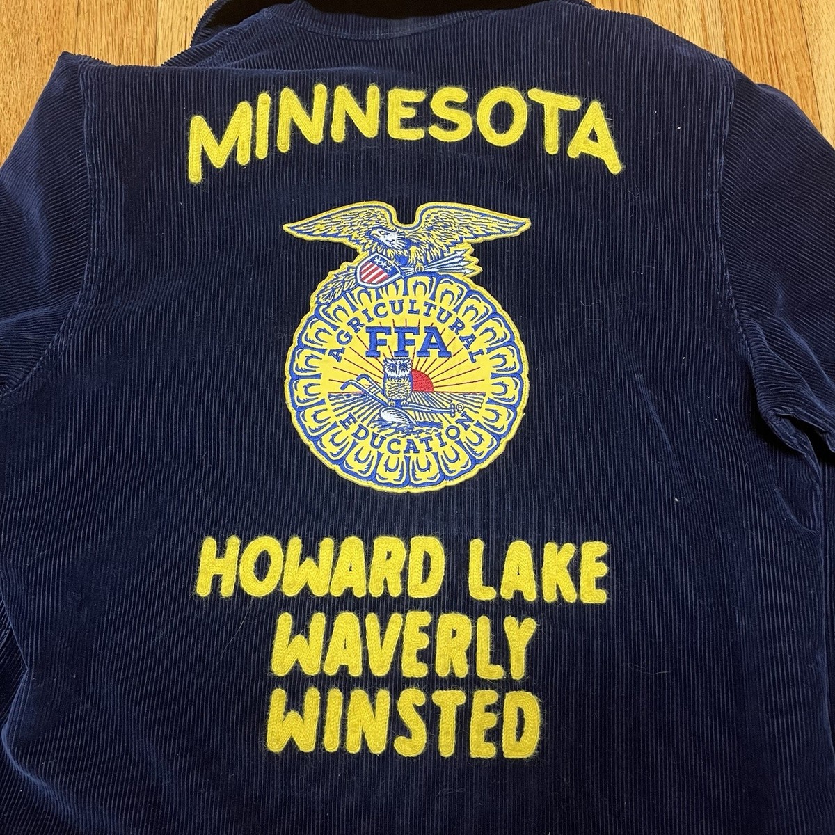 Vintage Navy Corduroy FFA Minnesota Jacket with Embroidered Front
