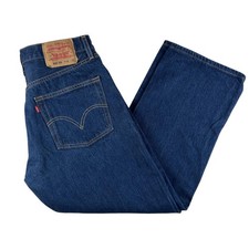 Jeans vintage Levis 501 uomo 32x28 denim lavaggio scuro regolare bottoni dritti mosca