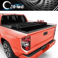 5.5ft Soft Tri-Fold Tonneau Cover for 2022- 2025 Toyota Tundra Crewmax Truck Bed