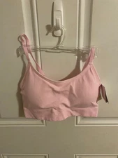 BRAND NEW WOMEN SIZE MEDIUM AUDEN SEAMLESS KNIT LIGHTLY LINED BRALETTE-PINK