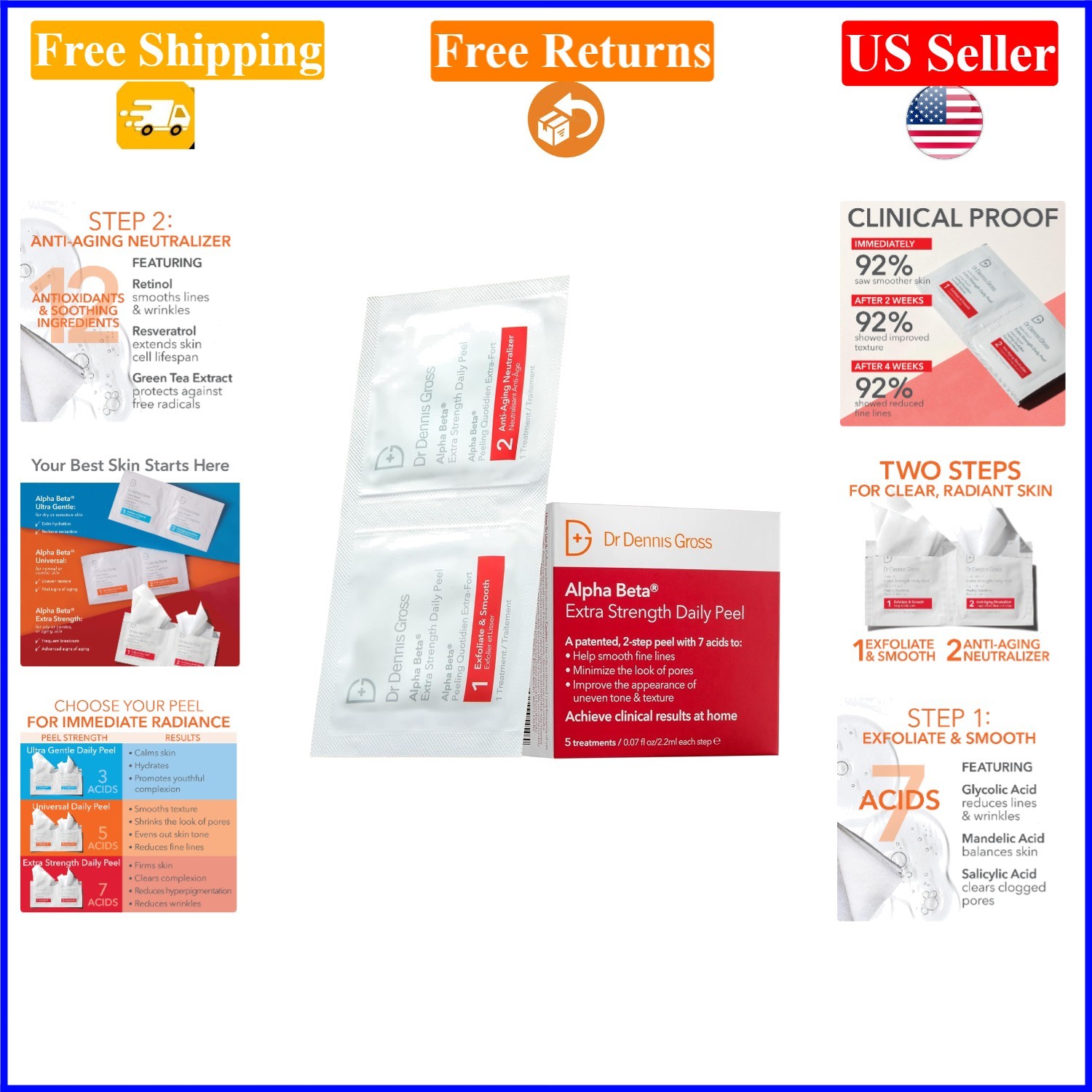 Dr. Dennis Gross Alpha Beta Exfoliating Pads 5 Treatments fo