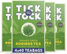 Tick Tock Organic Green Rooibos Tea Bags, 160 Teabags, Caffeine-Free, Antioxidan 0.08 per strip