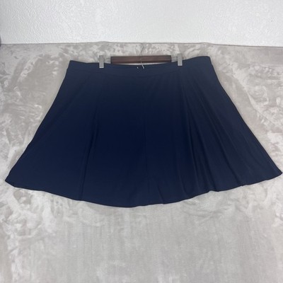 Susan Graver Short Skort Womens 2X Blue Liquid Knit Comfort Pull On Travel