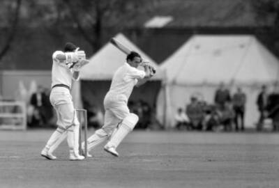 Essex captain Trevor Bailey cuts a ball from Norman Crooke - 1965 Cricket Photo